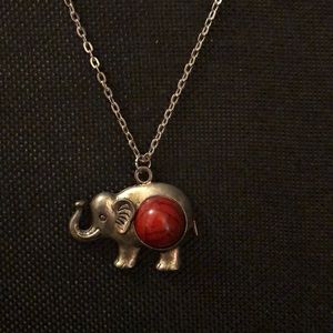 Elephant silver necklace.